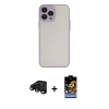 MARSİLYAN™- iPhone 15 Pro Max Kılıf Ahenk Çizgi Serisi - Siyah Buffer Hayalet Cam Ekran Koruyucu + Raze Metal Kamera Lens - SH