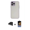 MARSİLYAN™- iPhone 15 Pro Max Kılıf Ahenk Çizgi Serisi - Siyah Buffer Hayalet Cam Ekran Koruyucu + Raze Metal Kamera Lens - GS