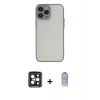 MARSİLYAN™- iPhone 15 Pro Max Kılıf Ahenk Çizgi Serisi - Siyah Joko Magic 5D Cam + PVD Metal Kamera Lens - SH