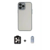 MARSİLYAN™- iPhone 15 Pro Max Kılıf Ahenk Çizgi Serisi - Siyah Joko Magic 5D Cam + PVD Metal Kamera Lens - TU