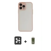 MARSİLYAN™- iPhone 15 Pro Max Kılıf Ahenk Çizgi Serisi - Siyah Joko Magic 5D Hayalet Cam + PVD Metal Kamera Lens - SH