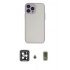 MARSİLYAN™- iPhone 15 Pro Max Kılıf Ahenk Çizgi Serisi - Siyah Joko Magic 5D Hayalet Cam + PVD Metal Kamera Lens - SH