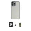 MARSİLYAN™- iPhone 15 Pro Max Kılıf Ahenk Çizgi Serisi - Siyah Joko Magic 5D Hayalet Cam + PVD Metal Kamera Lens - SH
