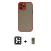 MARSİLYAN™- iPhone 15 Pro Max Kılıf Ahenk Çizgi Serisi - Siyah Joko Magic 5D Hayalet Cam + PVD Metal Kamera Lens - SH