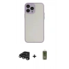 MARSİLYAN™- iPhone 15 Pro Max Kılıf Ahenk Çizgi Serisi - Siyah Joko Magic 5D Hayalet Cam + Raze Metal Kamera Lens - TMGI
