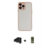 MARSİLYAN™- iPhone 15 Pro Max Kılıf Ahenk Çizgi Serisi - Siyah Joko Magic 5D Hayalet Cam + Raze Metal Kamera Lens - TMGI