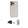 MARSİLYAN™- iPhone 15 Pro Max Kılıf Ahenk Çizgi Serisi - Siyah Polymer Nano Ekran Koruyucu + Raze Metal Kamera Lens - LT