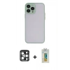 MARSİLYAN™- iPhone 15 Pro Max Kılıf Ahenk Çizgi Serisi - Siyah Polymer Nano Ekran Koruyucu + PVD Metal Kamera Lens - LT