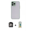 MARSİLYAN™- iPhone 15 Pro Max Kılıf Ahenk Çizgi Serisi - Siyah Polymer Nano Ekran Koruyucu + PVD Metal Kamera Lens - TU