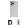 MARSİLYAN™- iPhone 15 Pro Max Kılıf Ahenk Çizgi Serisi - Siyah Polymer Nano Ekran Koruyucu + PVD Metal Kamera Lens - TU