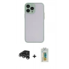 MARSİLYAN™- iPhone 15 Pro Max Kılıf Ahenk Çizgi Serisi - Siyah Polymer Nano Ekran Koruyucu + Raze Metal Kamera Lens - GS