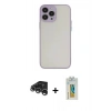 MARSİLYAN™- iPhone 15 Pro Max Kılıf Ahenk Çizgi Serisi - Siyah Polymer Nano Ekran Koruyucu + Raze Metal Kamera Lens - GS