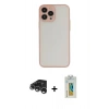 MARSİLYAN™- iPhone 15 Pro Max Kılıf Ahenk Çizgi Serisi - Siyah Polymer Nano Ekran Koruyucu + Raze Metal Kamera Lens - GS