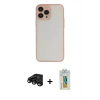 MARSİLYAN™- iPhone 15 Pro Max Kılıf Ahenk Çizgi Serisi - Siyah Polymer Nano Ekran Koruyucu + Siyah Raze Metal Kamera Lens