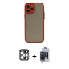 MARSİLYAN™- iPhone 15 Pro Max Kılıf Ahenk Çizgi Serisi - Siyah Vanessa Magic Cam + PVD Metal Kamera Lens - GS