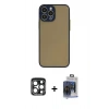 MARSİLYAN™- iPhone 15 Pro Max Kılıf Ahenk Çizgi Serisi - Siyah Vanessa Magic Cam + PVD Metal Kamera Lens - LT