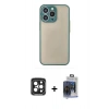 MARSİLYAN™- iPhone 15 Pro Max Kılıf Ahenk Çizgi Serisi - Siyah Vanessa Magic Cam + PVD Metal Kamera Lens - SH