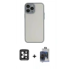 MARSİLYAN™- iPhone 15 Pro Max Kılıf Ahenk Çizgi Serisi - Siyah Vanessa Magic Cam + PVD Metal Kamera Lens - SH