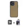 MARSİLYAN™- iPhone 15 Pro Max Kılıf Ahenk Çizgi Serisi - Siyah Vanessa Magic Cam + PVD Metal Kamera Lens - SH