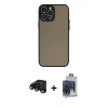 MARSİLYAN™- iPhone 15 Pro Max Kılıf Ahenk Çizgi Serisi - Siyah Vanessa Magic Cam + Raze Metal Kamera Lens - SH