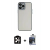 MARSİLYAN™- iPhone 15 Pro Max Kılıf Ahenk Çizgi Serisi - Siyah Vanessa Magic Cam + PVD Metal Kamera Lens - TU