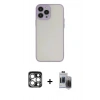 MARSİLYAN™- iPhone 15 Pro Max Kılıf Ahenk Çizgi Serisi - Siyah Vanessa Magic Hayalet Cam + PVD Metal Kamera Lens - GS