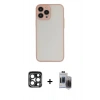 MARSİLYAN™- iPhone 15 Pro Max Kılıf Ahenk Çizgi Serisi - Siyah Vanessa Magic Hayalet Cam + PVD Metal Kamera Lens - LT