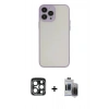 MARSİLYAN™- iPhone 15 Pro Max Kılıf Ahenk Çizgi Serisi - Siyah Vanessa Magic Hayalet Cam + PVD Metal Kamera Lens - LT