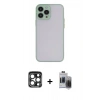 MARSİLYAN™- iPhone 15 Pro Max Kılıf Ahenk Çizgi Serisi - Siyah Vanessa Magic Hayalet Cam + PVD Metal Kamera Lens - LT