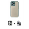 MARSİLYAN™- iPhone 15 Pro Max Kılıf Ahenk Çizgi Serisi - Siyah Vanessa Magic Hayalet Cam + PVD Metal Kamera Lens - GS