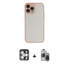 MARSİLYAN™- iPhone 15 Pro Max Kılıf Ahenk Çizgi Serisi - Siyah Vanessa Magic Hayalet Cam + PVD Metal Kamera Lens - GS