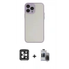 MARSİLYAN™- iPhone 15 Pro Max Kılıf Ahenk Çizgi Serisi - Siyah Vanessa Magic Hayalet Cam + PVD Metal Kamera Lens - SH
