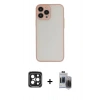 MARSİLYAN™- iPhone 15 Pro Max Kılıf Ahenk Çizgi Serisi - Siyah Vanessa Magic Hayalet Cam + PVD Metal Kamera Lens - SH