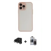 MARSİLYAN™- iPhone 15 Pro Max Kılıf Ahenk Çizgi Serisi - Siyah Vanessa Magic Hayalet Cam + Raze Metal Kamera Lens - SH