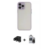 MARSİLYAN™- iPhone 15 Pro Max Kılıf Ahenk Çizgi Serisi - Siyah Vanessa Magic Hayalet Cam + Raze Metal Kamera Lens - SH