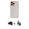 MARSİLYAN™- iPhone 15 Pro Max Kılıf Ahenk Çizgi Serisi - Siyah Vanessa Magic Hayalet Cam + Raze Metal Kamera Lens - TMGI