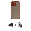 MARSİLYAN™- iPhone 15 Pro Max Kılıf Ahenk Çizgi Serisi - Siyah Vanessa Magic Hayalet Cam + Raze Metal Kamera Lens - TMGI