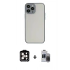 MARSİLYAN™- iPhone 15 Pro Max Kılıf Ahenk Çizgi Serisi - Siyah Vanessa Magic Hayalet Cam + PVD Metal Kamera Lens - TU