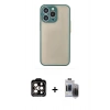MARSİLYAN™- iPhone 15 Pro Max Kılıf Ahenk Çizgi Serisi - Siyah Vanessa Magic Hayalet Cam + PVD Metal Kamera Lens - TU