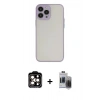 MARSİLYAN™- iPhone 15 Pro Max Kılıf Ahenk Çizgi Serisi - Siyah Vanessa Magic Hayalet Cam + PVD Metal Kamera Lens - TU