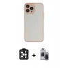MARSİLYAN™- iPhone 15 Pro Max Kılıf Ahenk Çizgi Serisi - Siyah Vanessa Magic Hayalet Cam + PVD Metal Kamera Lens - TU