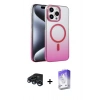 MARSİLYAN™- iPhone 15 Pro Max Kılıf Ahenk Doku Özel Seri - Siyah Bilvis 5in1 3D Magic Cam Ekran Koruyucu + Raze Metal Kamera Lens - LT