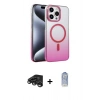 MARSİLYAN™- iPhone 15 Pro Max Kılıf Ahenk Doku Özel Seri - Siyah Joko Magic 5D Cam + Raze Metal Kamera Lens - TMGI