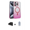 MARSİLYAN™- iPhone 15 Pro Max Kılıf Ahenk Doku Özel Seri - Siyah Joko Magic 5D Cam + Raze Metal Kamera Lens - SH