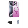 MARSİLYAN™- iPhone 15 Pro Max Kılıf Ahenk Doku Özel Seri - Siyah Joko Magic 5D Cam + Raze Metal Kamera Lens - SH