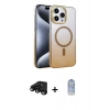 MARSİLYAN™- iPhone 15 Pro Max Kılıf Ahenk Doku Özel Seri - Siyah Joko Magic 5D Cam + Raze Metal Kamera Lens - SH
