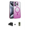 MARSİLYAN™- iPhone 15 Pro Max Kılıf Ahenk Doku Özel Seri - Siyah Joko Magic 5D Hayalet Cam + Raze Metal Kamera Lens - TMGI