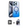 MARSİLYAN™- iPhone 15 Pro Max Kılıf Ahenk Doku Özel Seri - Siyah Vanessa Magic Cam + PVD Metal Kamera Lens - GI