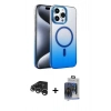 MARSİLYAN™- iPhone 15 Pro Max Kılıf Ahenk Doku Özel Seri - Siyah Vanessa Magic Cam + Raze Metal Kamera Lens - GS