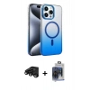 MARSİLYAN™- iPhone 15 Pro Max Kılıf Ahenk Doku Özel Seri - Siyah Vanessa Magic Cam + Raze Metal Kamera Lens - SH
